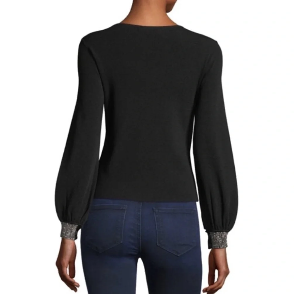 NWT MILLY Rhinestone-Cuff Pullover - Picture 2 of 6